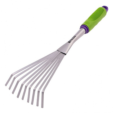Грабли веерные 9-зубые, 130 х 420 мм, стальные, пластиковая рукоятка, Connect Palisad 63007