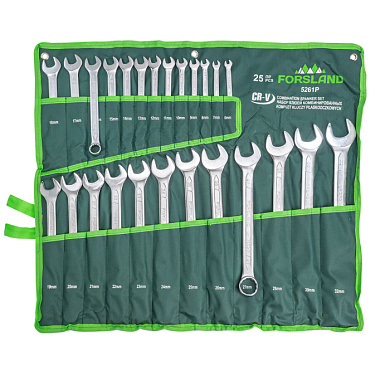 Набор комбинированных ключей 25 пр., 6-28, 30, 32 мм Forsland Forsland-5261P