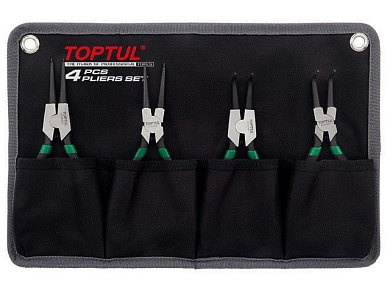 Набор съемников стопорных колец сжим/разжим, прямой/угловой 175 мм 4 пр Toptul GPAQ0401