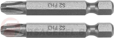 Бита крестовая PH3x50 мм., 1/4'', 2 шт. AISI S2 Yato YT-77877