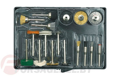 Щетки проволочные с концевиками для бормашинок набор 17 шт. Vorel 25411