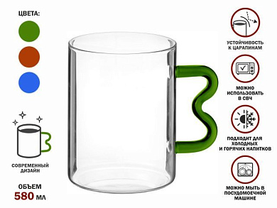 Кружка стеклянная, 580 мл, серия Jelly, PERFECTO LINEA 30-400010