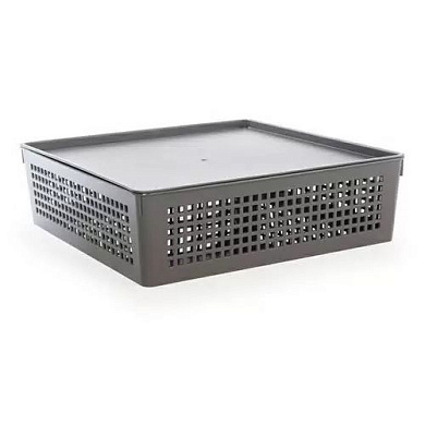 Лоток 310×310×90мм коричневый с крышкой 7,3л Полимербыт 4346403