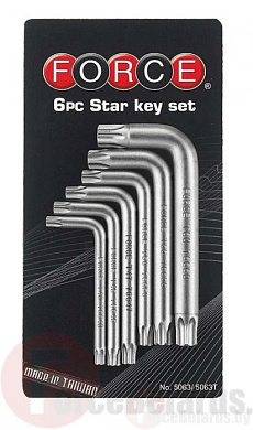 Набор Г-обр. ключей Torx Т40-Т60 6 пр. Force 5063