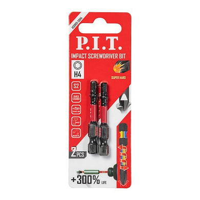 Бита ударная H4x50 мм 2 шт в уп. PIT ASDR01-50H4