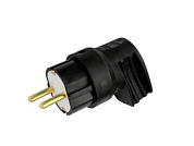 Вилка угловая (с/з, 16А, 250В) черная, Bylectrica В16-416