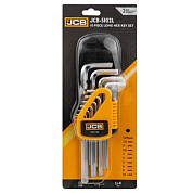 Набор ключей Г-образных HEX (6-гр) длинных, 10 пр., 1.27-10 мм JCB JCB-5102L