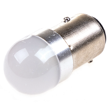 Автолампа диод S25 (P21/5W) 9/30V 4 SMD BAY15d 2-конт Белая комп.2 шт противотуманки/поворот SKYWAY S08201275