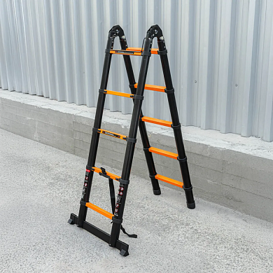 Лестница-стремянка телескопическая алюм. бытовая 1.6+1.6 м, 5+5 ступ. ISMA ISMA-UP160-M