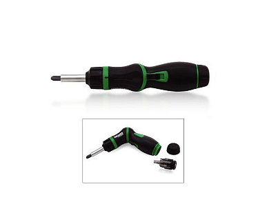 Отвертка реверсивная + биты + адаптер под головки 1/4'' 8в1. Toptul GAAR0901