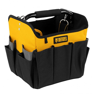 Переноска для инструмента, 260х240х300 мм, 22 кармана, наплечный ремень Denzel 90294