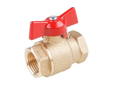 Кран шаровый 1/2" вн.-вн. бабочка PN1,6 МПа, 11Б27п5, Цветлит ЦРБ0039