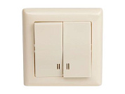 Выключатель 2-клав., c подсветкой, скрытый, пруж. зажим, кремовый, DARIA, 10 A, 250 V, IP 20, Mutlusan 21204260102