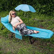 Шезлонг складной в комплекте с зонтом садовым Forsage F-FG-HY-8008LB-Z