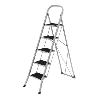 Стремянка стальная, 5 широких ступеней 20х30 см с полимерным покрытием Сибртех 97729