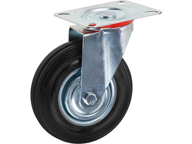 Опора колёсная d-125мм на площадке без фиксатора, резиновая Starfix SMF-63293-1