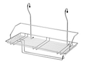 Корзина на трубу d16 одинарная+бумага CWJ220 хром AKS 21692