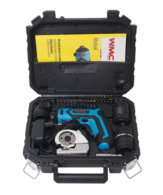 Шуруповерт аккумуляторный с набором бит и аксессуаров 36пр 4V, 1.5Ah, 4Nm WMC TOOLS WMC-1036