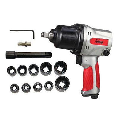 Пневмогайковерт ударный IW900 1/2'' 880 Нм + набор головок 9-27 мм FUBAG 100195