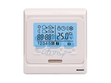 Терморегулятор с дисплеем и автоматическим программированием R51XT белый REXANT 51-0532