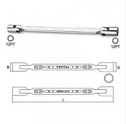 Ключ торцевой шарнирный Toptul серия AEEC