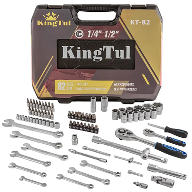 Набор инструментов 82 пр1/4''&1/2'' 6-гр KINGTUL KT-82