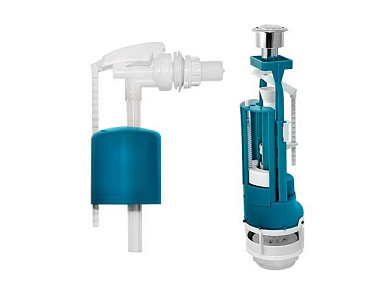 Арматура двойная хром кнопка, бок.подводка, ИнкоЭр И - СБ2- БпрН-АА-М Р