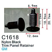 Клипса для крепления внутренней обшивки а/м GM пластиковая, 100 шт Forsage C1618(GM)