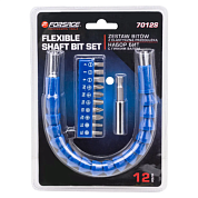 Набор бт PH, PZ. SL, Torx 1/4" в комплекте с гибким валом 12 пр Forsage F-7012S