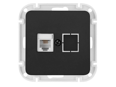 Розетка 1-ая телефонная, скрытая карбон, Аструм, Bylectrica ТР4-6501карб