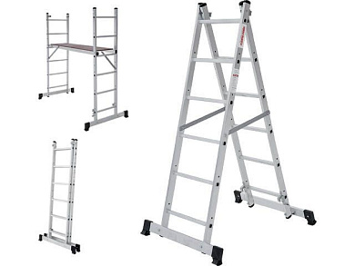 Лестница-помост алюм. 80 см 6 ступ. 11,6 кг NV1415, макс. нагрузка 150 кг Новая Высота 1415206