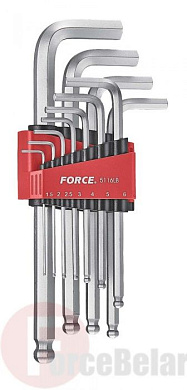 Набор 6-гр. ключей Force 5116LB с шаром длинных (1.5-12 мм) 11 пр.
