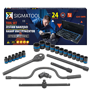 Набор ударных головок 8-32 мм 24 пр. 6-гр 1/2'' SIGMATOOL Sigmatool-4245-5MPB