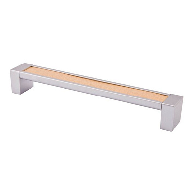 Ручка меб. скоба пластик. PS31/C31 224 металлик+металлик+бук AKS 52928