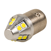Автолампа диод S25 (P21/5W) 12/24V 10 SMD BAY15d 2-конт биполяр Белая противотуманки/поворот/ SKYWAY S08202094