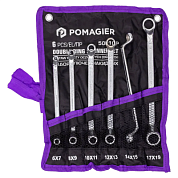 Набор накидных ключей, отогнутых на 75°, 6х7-17х19 мм 6 пр POMAGIER POM-50610P