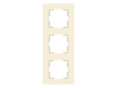 Рамка 3-ая вертикальная кремовая, RITA, Mutlusan 22208002302