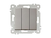 Выключатель 3-клав., скрытый, без рамки, винт. зажим, титан, RITA, 10 A, 250 V, IP 20, Mutlusan 22004090283