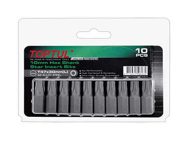 Бита Torx T25 10 мм. 30 мм 10 шт. Toptul FSEA1225G