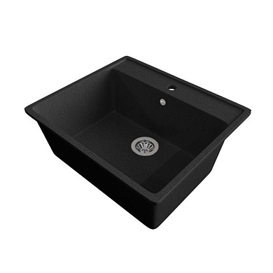 Мойка каменная, прямоугольная одночашевая, GS-21,565*505мм, черный, врезная, Gamma Stone 113133