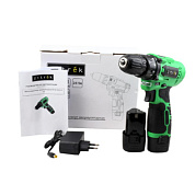 Дрель-шуруповерт аккумуляторная Green Li-ion, 12В, 2x1.5Ач ZITREK 086-1001