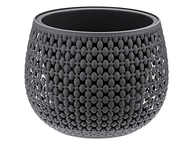 Кашпо ПИРУЛА 1,5 л с поддоном, графитовый IDEA М3100