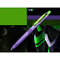 Ручка шариковая автоматическая "Space Up Cyber", 0,7 мм, фиолетовый, зеленый, стерж. синий
