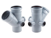 Крестовина двухпл. ВК 110/110х45/50/50/50 лев,прав,тыл РТП, для внутренней канализации РосТурПласт 36536