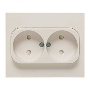 Стокгольм Розетка 2-местная б/з 10А автоматические клеммы белая с защ, штор, EKF PROxima EXR10-102-10