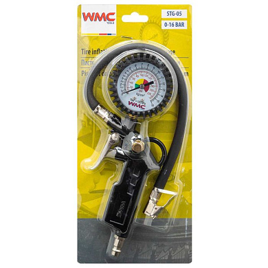 Пистолет для подкачки шин с аналоговым манометром и шлангом 0-16Bar WMC TOOLS WMC-STG-05
