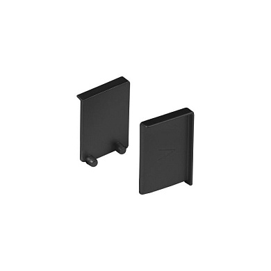 Комплект заглушек металлич. к ручке PORTAL L-образной левая+правая, черный AKS 90755