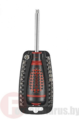 Трещоточная отвертка с набором бит 1/4'' 25 пр. Force 2255