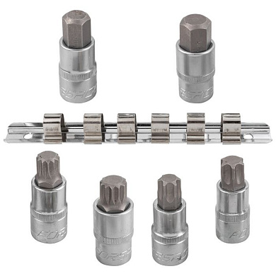 Набор головок-бит Spline, Torx, HEX 1/2'' 6 пр. Forsage F-40920