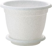 Горшок для цветов Борнео D 170 mm, 1,5л с подставкой №2 мраморный Пластик Репаблик ING42017FМР